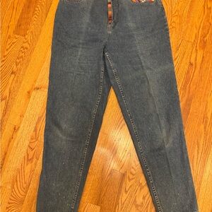 Carole Little Dark Blue Straight Leg Jeans
